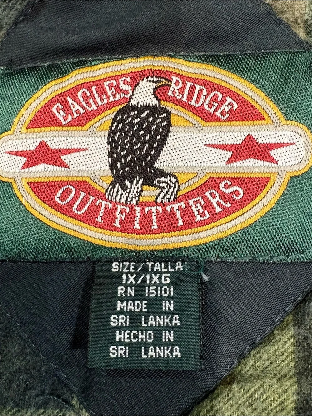 Vtg Eagle Ridge Outfitters Green Mens XL Flannel Plaid Lined Insulated Vest